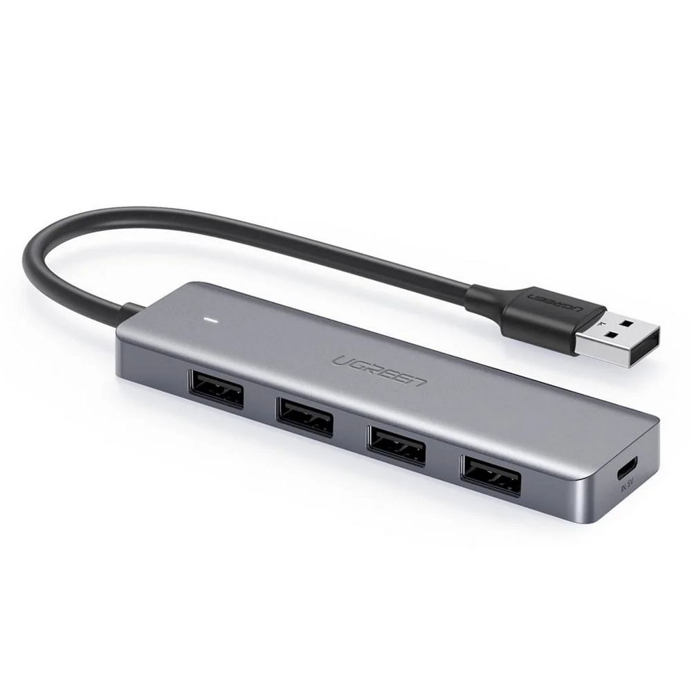 Хаб UGREEN CM219 4-Ports USB A 3.0 Hub. Цвет: серый
