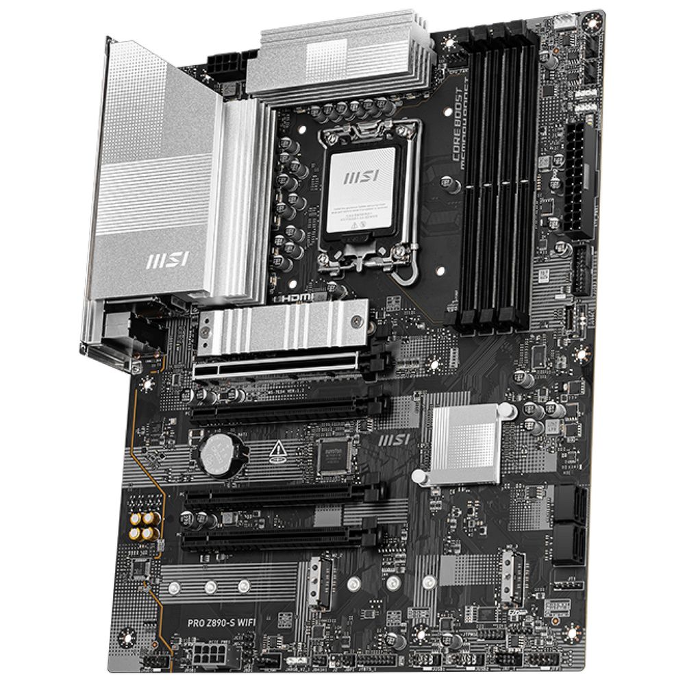 Материнская плата MSI PRO Z890-S WIFI Z890, LGA1851, 4*DDR5, 4*PCIEx16, 1*PCIEx1, 3*M.2, 2*TypeC, 8*USB3.2Gen1, 4*USB2.0, 4*SATA3.0, 2.5G, Type-C(DP), DP, HDMI, ATX, RTL