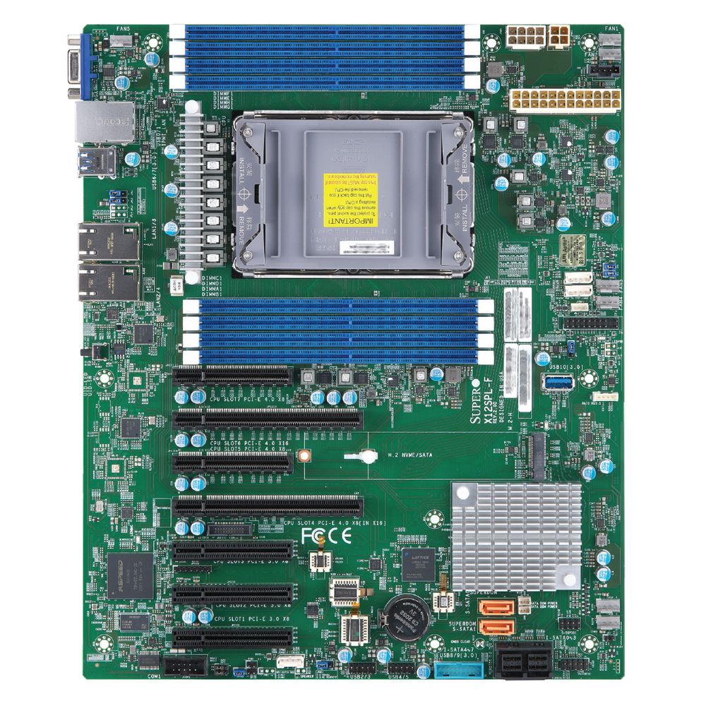 Материнская плата SuperMicro  MBD-X12SPL-F-O 3rd Gen Intel® Xeon® Scalable processors, Single Socket LGA-4189 (Socket P+) supported, CPU TDP supports Up to 270W TDP, Intel® C621A,