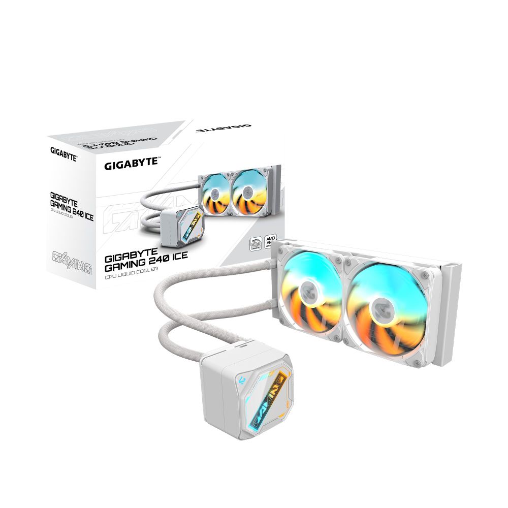 Жидкостная система охлаждения GIGABYTE Gaming GME 240 ICE 2 x 120mm ARGB Fan, LGA 1200, LGA 1700, LGA 1851, AM5, AM4