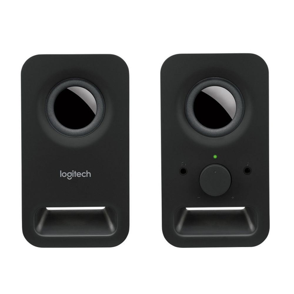 Колонки акустические Logitech Z150 Black черные, стерео 2.0, 3Вт, 150Гц-20КГц, jack 3.5мм, кабель 1.8м, адаптер питания 5В