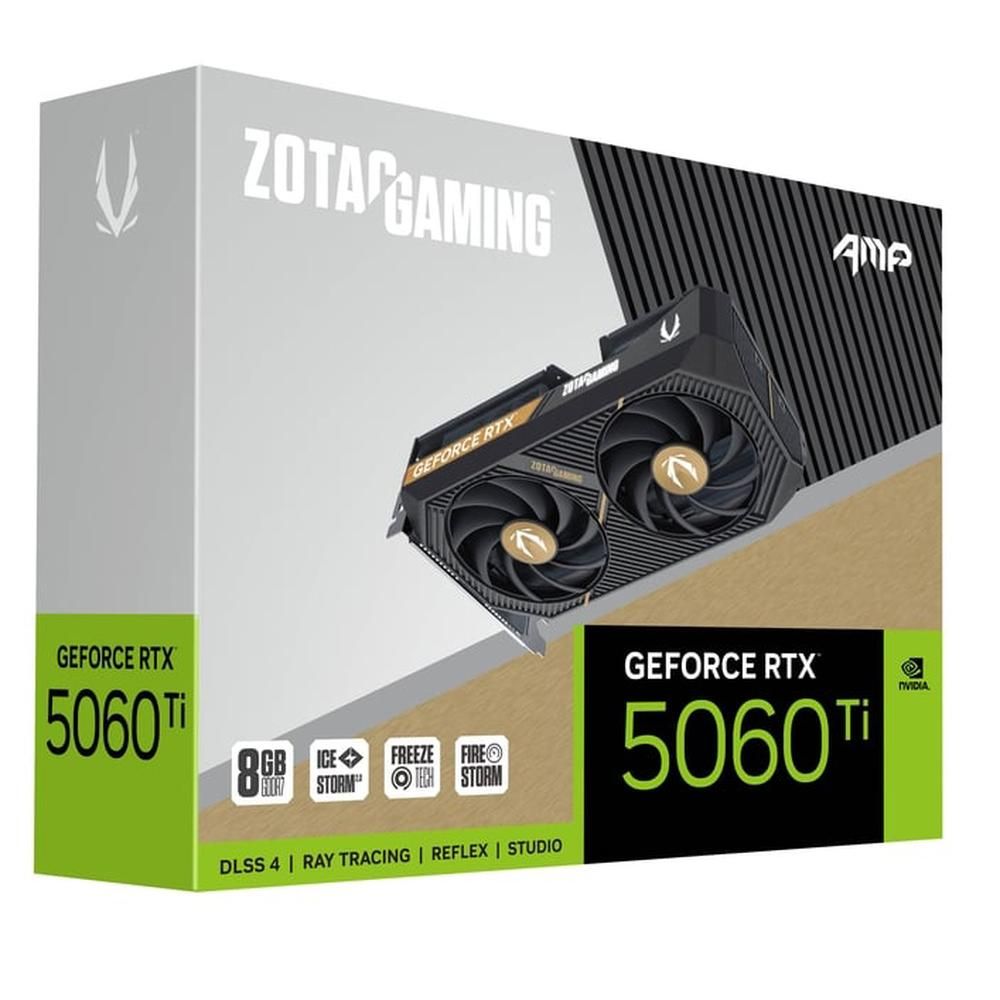 Видеокарта Zotac RTX5060Ti AMP 8GB GDDR7 128bit 3xDP HDMI 2FAN MEDIUM PACK
