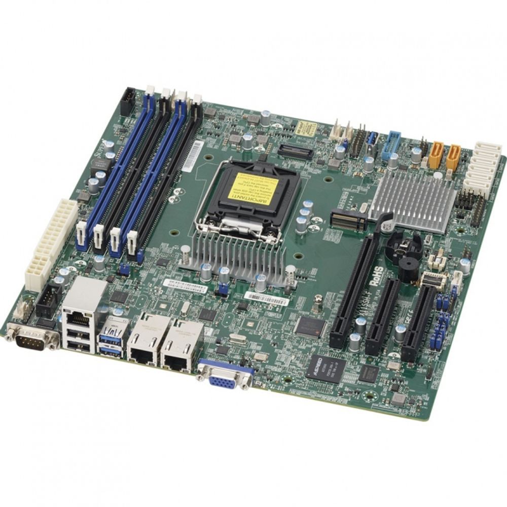 Материнская плата SuperMicro  MBD-X11SSH-F-O Micro-ATX LGA 1151 64GB Unbuffered ECC UDIMM 8xSATA3 6xUSB 2.0 5xUSB 3.0 VGA 1 PCI-E 3.0 x8 1 PCI-E 3.0 x4