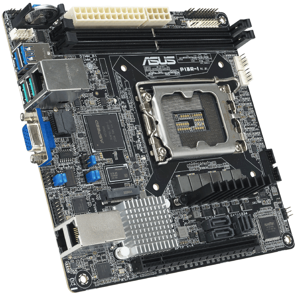 Материнская плата серверная ASUS P13R-I, LGA1700, Intel C262, 2xDDR5 (ECC), 6xSATA, 1xM.2, 1xPCIe 5.0 x16, 1xVGA, 3x1Gb LAN, 2xUSB-A 5Gbps, 2xUSB-A 10Gbps, mITX