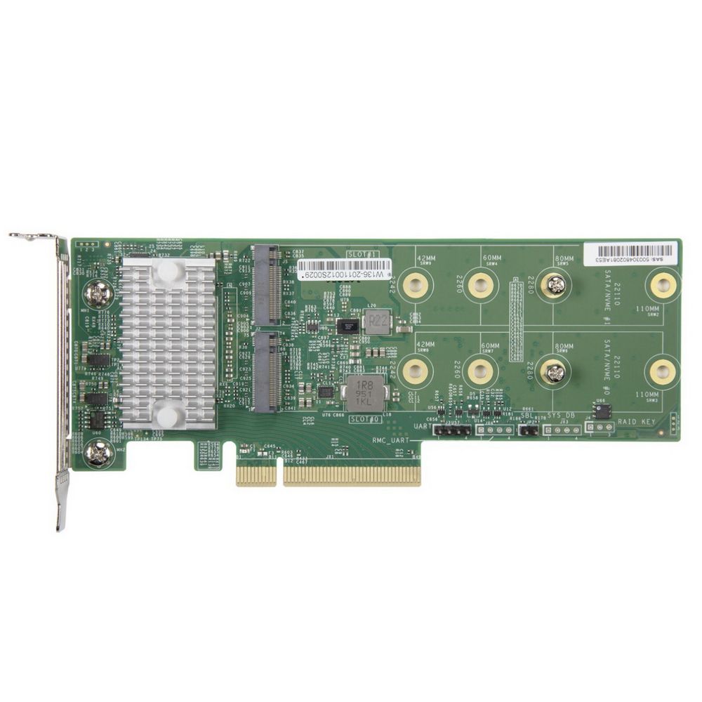 Контроллер SuperMicro AOC-SLG3-2H8M2 2x Hybrid NVMe/SATA M.2 RAID (0,1) Carrier, support 2242/2280/22110, Standard LP
