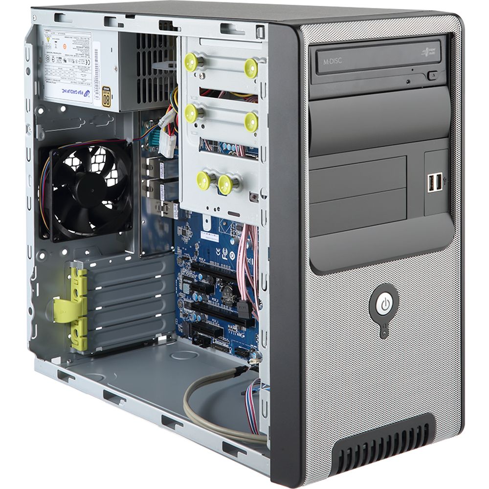 Серверная Платформа системного блока W131-X30 Tower , Intel® Xeon® E3-1200 V6/V5, Socket1151, 4xUDIMM slots, DDR4 2400MHz, SATAx2, 2 x GbE LAN ports