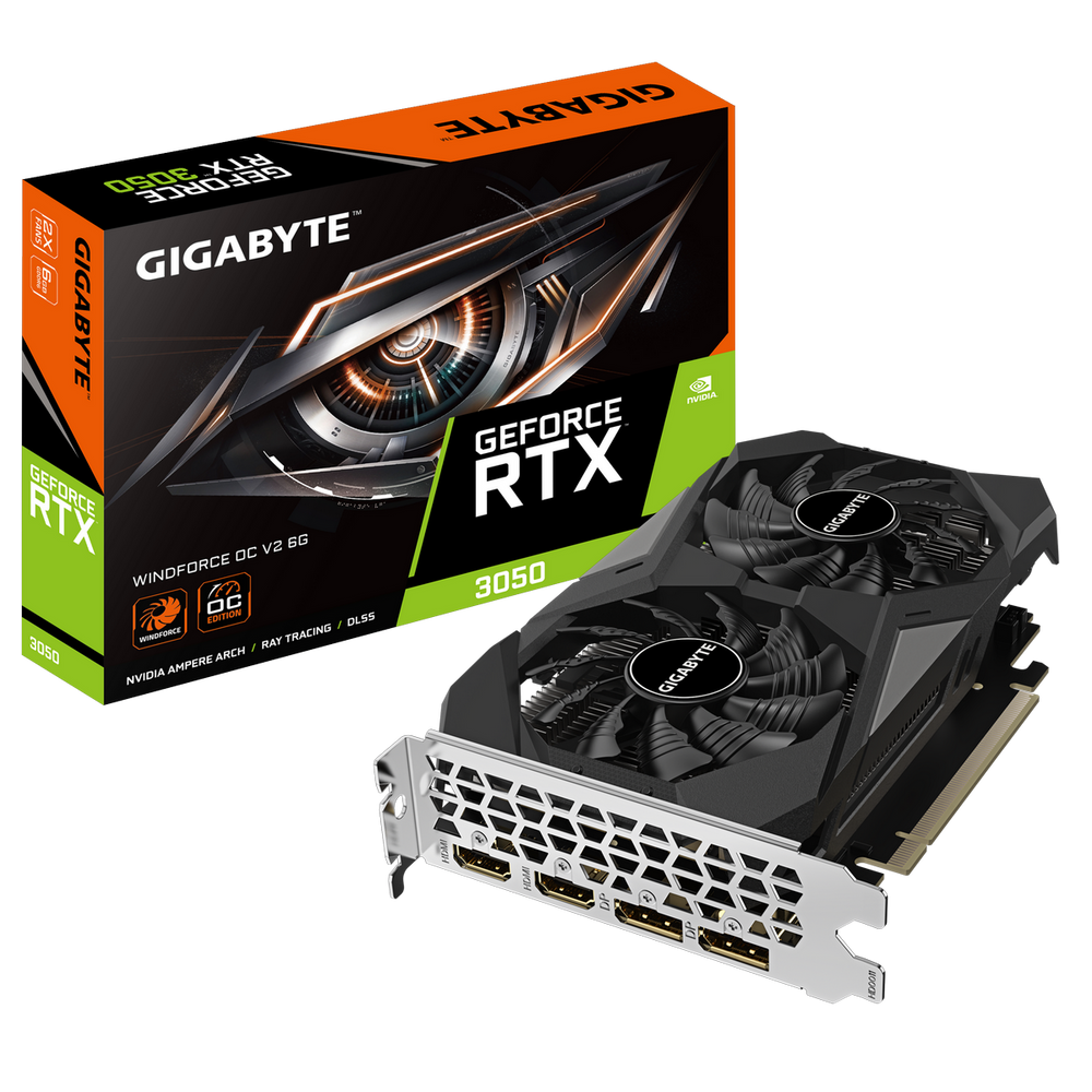 Видеокарта Gigabyte Bad Pack RTX3050 WINDFORCE OC V2 6GB GDDR6 96bit 2xDP 2xHDMI 2FAN RTL bp
