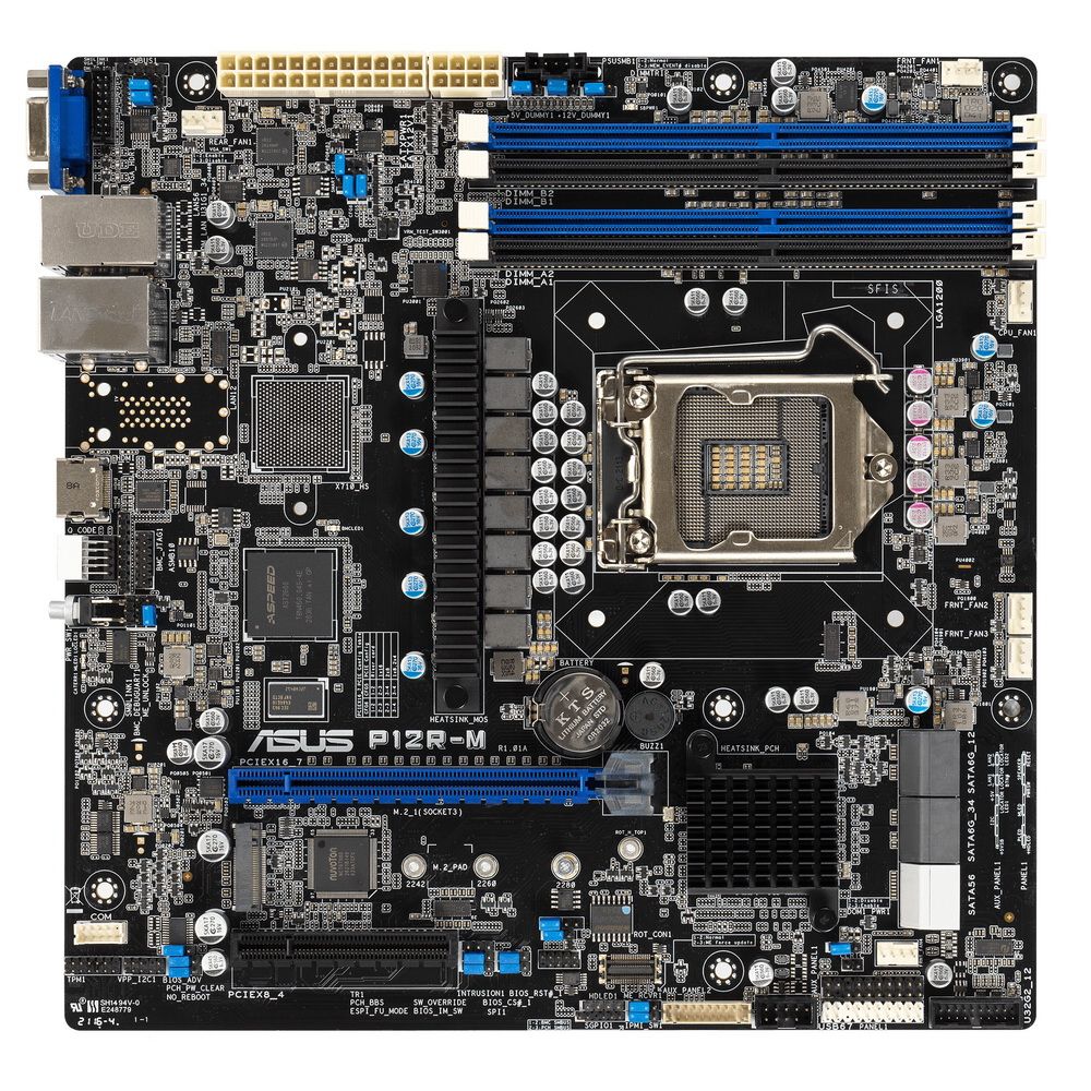 Материнская плата ASUS P12R-M LGA1200 mATX 4xDDR4 PCIEx16 PCIEx8 M.2 HDMI VGA 2хGLAN (384571)
