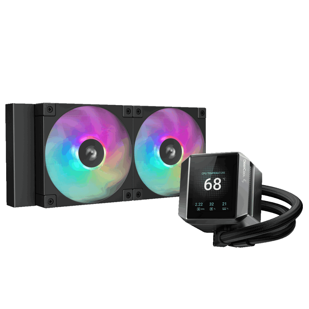 R-LX550-BKADSNC-G-1 - Система жидкостного охлаждения для процессора DeepCool Mystique 240 ARGB черный (R-LX550-BKADSNC-G-1)  от 100 т.р.