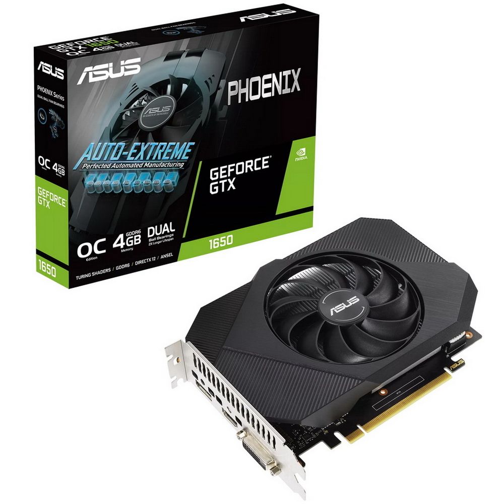 Видеокарта ASUS GTX1650 PHOENIX V2 OC 4GB GDDR6 128bit DVI DP HDMI 1FAN RTL [PH-GTX1650-O4GD6-P-V2]