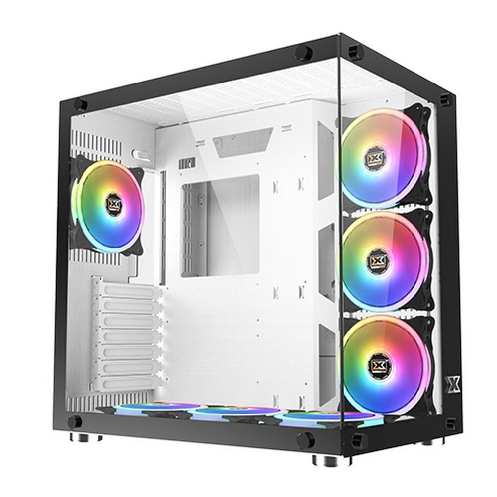 Компьютерный корпус Xigmatek Aquarius Plus White EN46430 ATX, USB3.0x2+USB2.0x1, Front &Left TG, 7PCS AY120 Fan, EN46430 Frontx3+Bottomx3+Rearx1