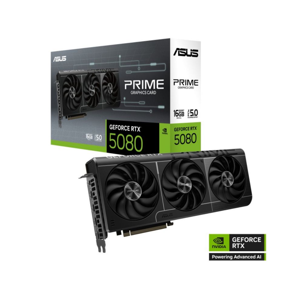 Видеокарта ASUS RTX5080 PRIME 16GB GDDR7 256bit 3xDP HDMI 3FAN RTL (PRIME-RTX5080-16G)