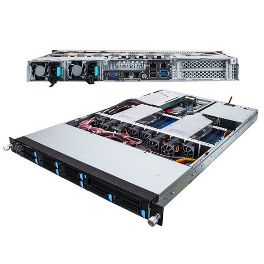 Платформа системного блока Gigabyte R180-F28 1U, 2 x LGA2011-3, Intel C612, 24 x DDR4, 8 x 2.5" SATA, 2xGigabit Ethernet 1000 Мбит/с 800 Вт