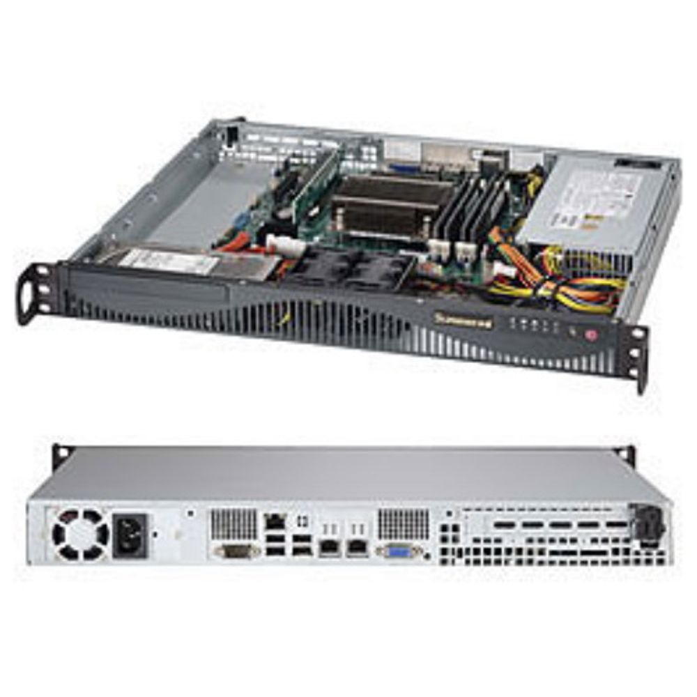 Платформа системного блока SuperMicro SYS-5018D-MF, X10SLL-F, 512F-350B 1U Rackmount  SC512F-350B  2 SATA3  4 SATA2
