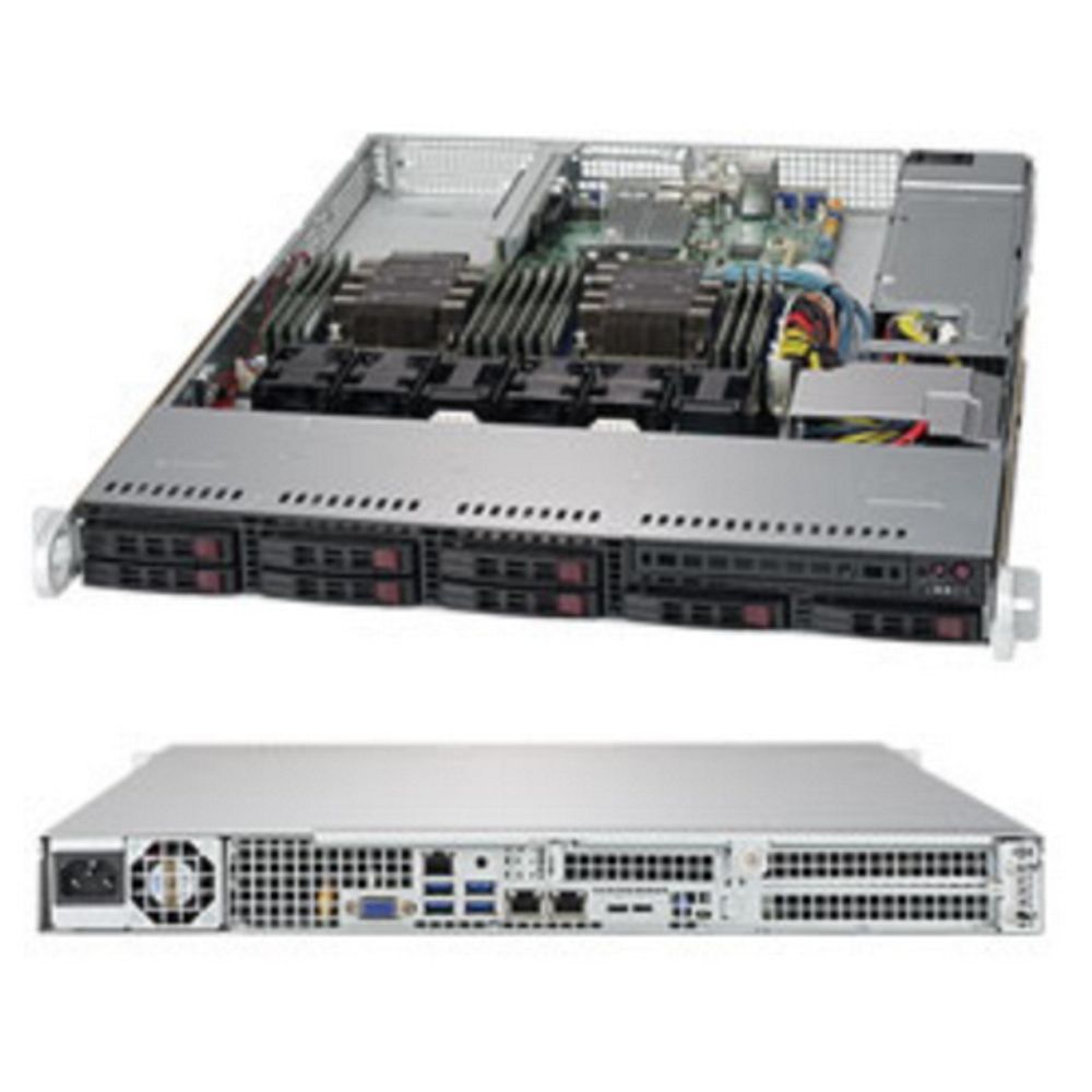 Платформа системного блока SuperMicro SYS-1029P-WT 1U, 2xLGA3647, iC621, 12xDDR4, up to 8x2.5, 2x1GbE, 3x PCIE, 1x600W (113AC2-605WB X11DDW-L) (266630)
