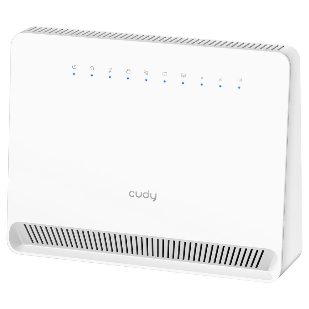 Модем CUDY N300 Wi-Fi 4G LTE-Cat4 VoLTE Router, build-in 4G LTE modem, 4 10/100M RJ45 Ports, 1 RJ11 Port, VoLTE, Nano SIM Slot, 300Mbps at 2.4GHz, Internal antennas, PPTP/L2TP/OpenVPN/WireGuard VPN, DNS over Cloudflare/Google/Quad9, DDNS, SMS, Band locking, TR069/T (LT400V)