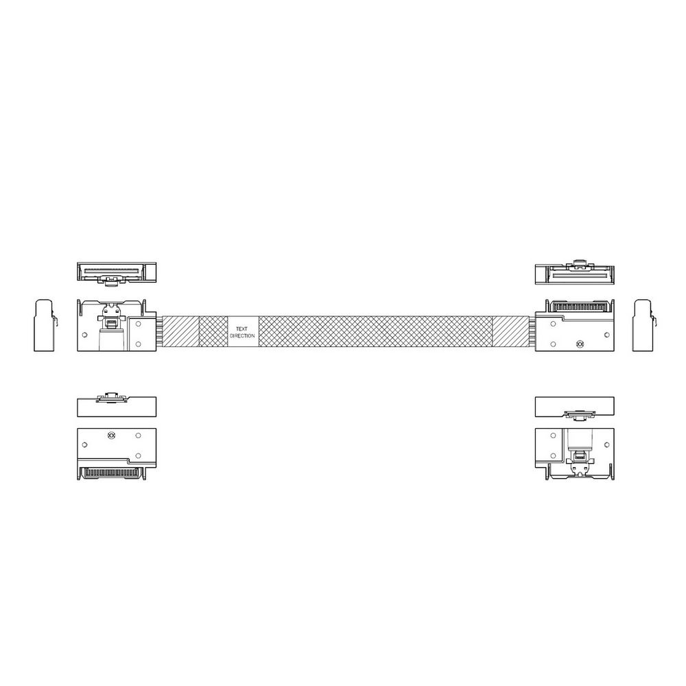 Кабель L285MM010-SD-R    Cable MCIO x8 74P (угловой Right Exit)  -TO-  MCIO x8 74P (угловой Right Exit) , 85 Ohm, L:80cm