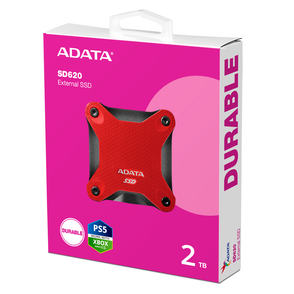 Твердотельный накопитель SSD ADATA 2.5" 2TB SD620 RED USB 3.1, 520/460