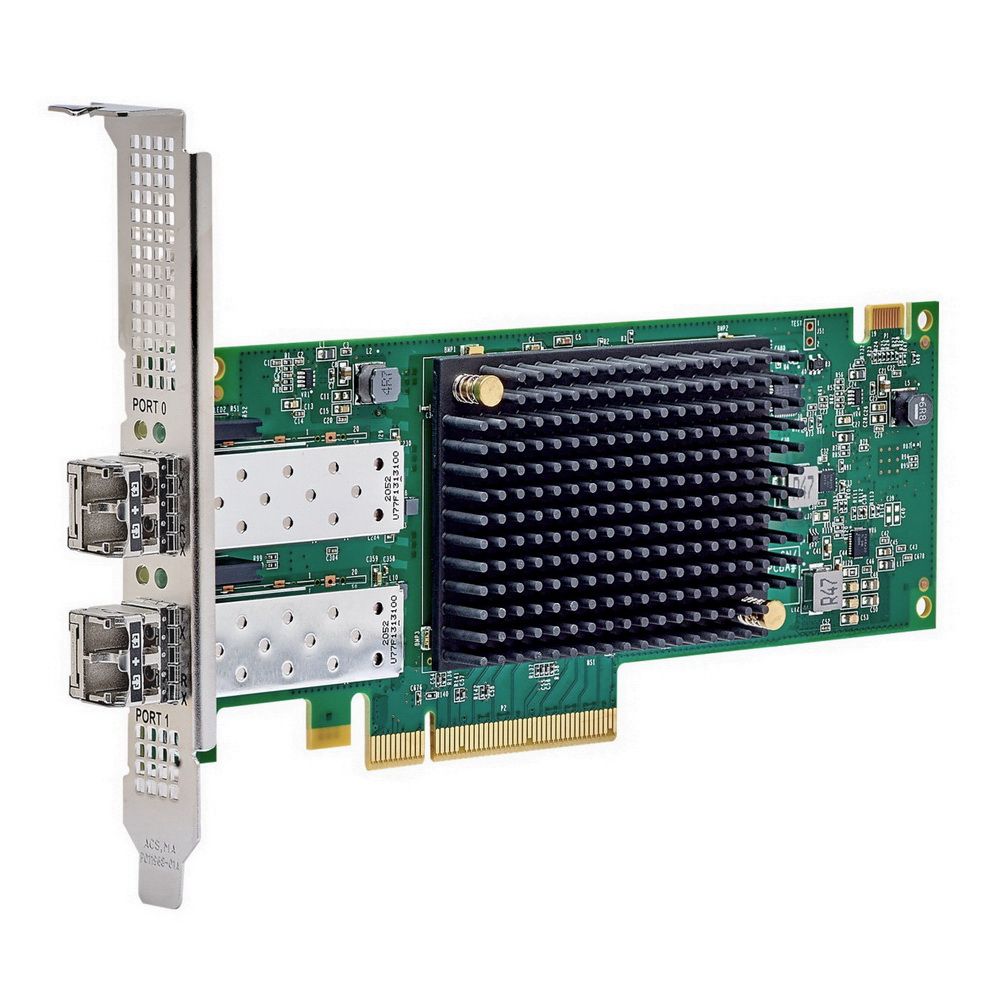Сетевой адаптер Broadcom Emulex LPe36002-M64  Gen 7 (64/32GFC), 2-port, 64/32Gb/s, PCIe Gen4 x8, LC MMF 100m, трансиверы установлены