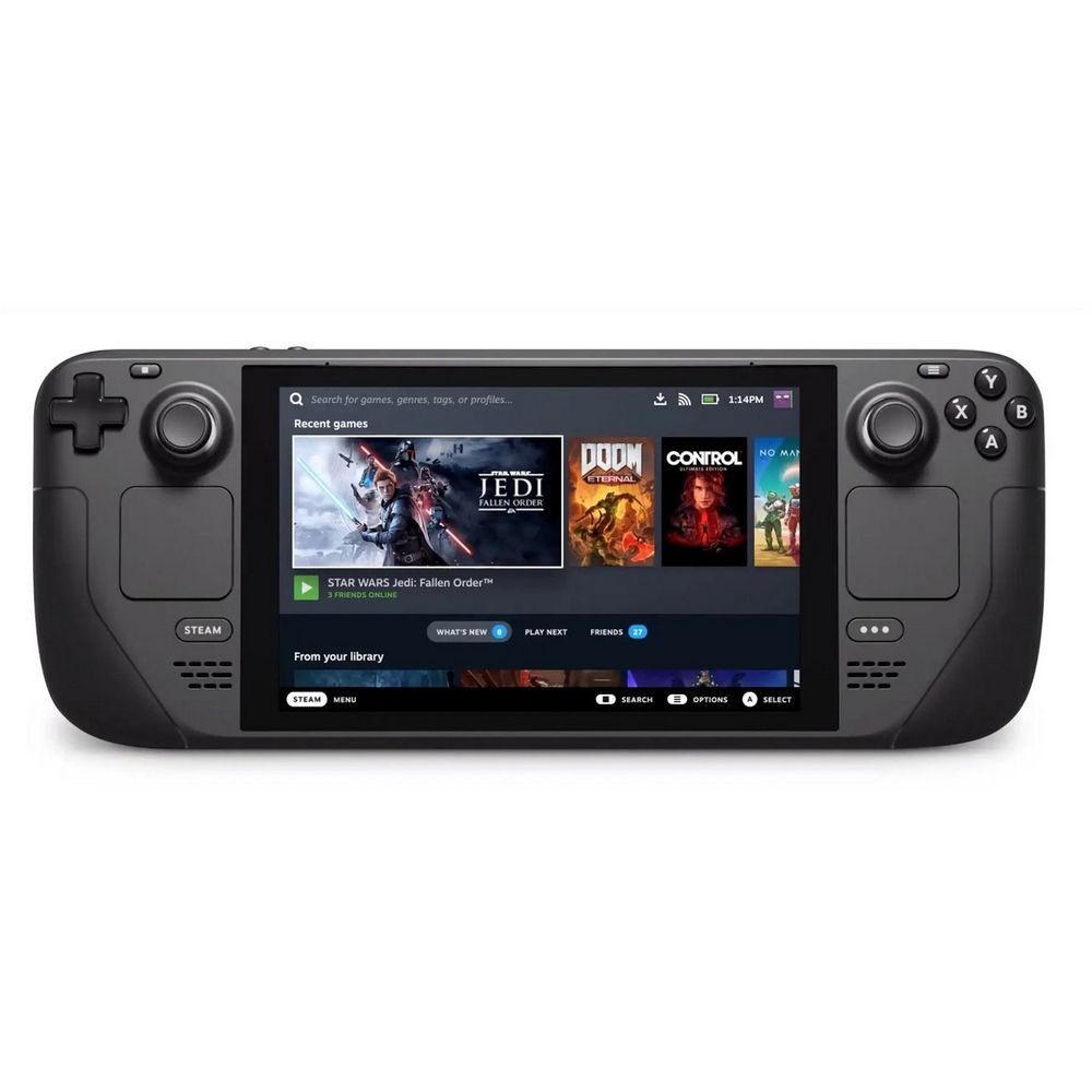 Игровая консоль VALVE Steam Deck OLED Handheld Gaming Console, 1Tb SSD, 7.4" HDR OLED 90Hz Display, 6 nm AMD APU / Zen 2 4c/8t5 3.5GHz, Analog Sticks / HD Haptics, Wi-Fi 6E / BT v5.3, USB Type-C, черный V004504-00