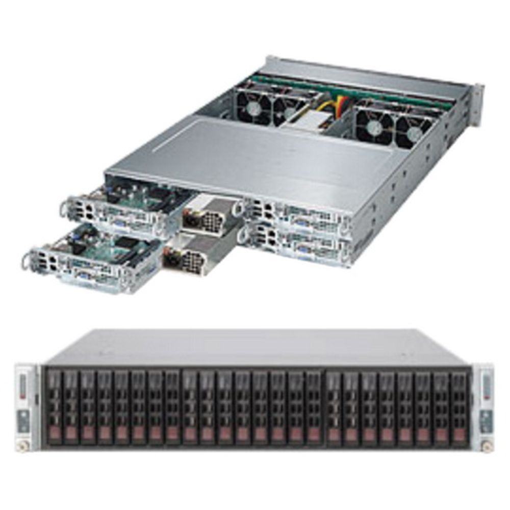Платформа системного блока SuperMicro SYS-2028TP-HTR 2U Rackmount CSE-217HQ+-R2K04B BPN-ADPX9- X10DRT-P LGA2011 16xDDR4 6xSATA3 2xUSB3.0 PCI-E3.0x16 LP slot