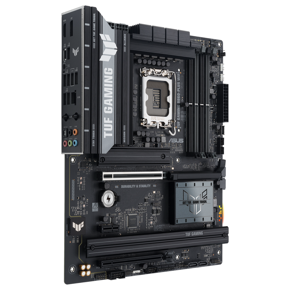 Материнская плата ASUS TUF GAMING B860-PLUS WIFI LGA1851 ATX 4xDDR5 2xPCIEx16 PCIEx1 3xM.2 USB-C DP HDMI 2.5GLAN Wi-Fi 7