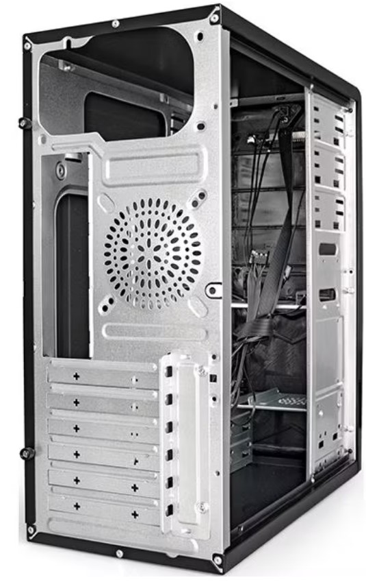 Компьютерный корпус Miditower ExeGate CP-601 Black, ATX, (без БП), 2хUSB, Audio