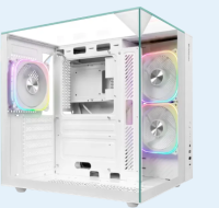DEFENDER MIDITOWER CryoCube ATX Micro-ATX Mini-ITX W/O PSU 3x12cm Fan USB1.1+3.0+Type-C+audio белый с окном 25204 DEFENDER