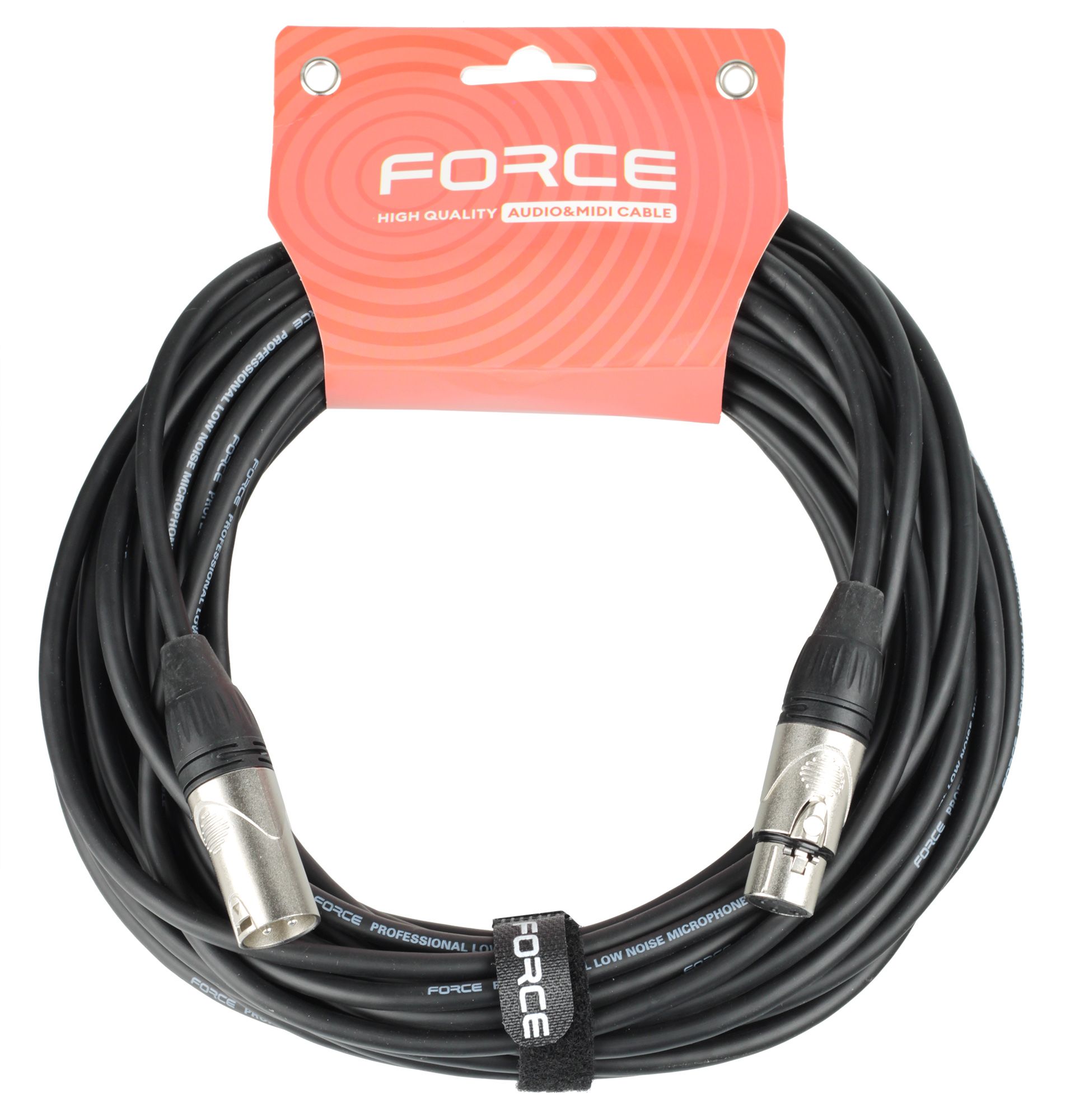 Кабель микрофонный FORCE FMC-05/15, XLR(M)-XLR(F), 15 м, черный