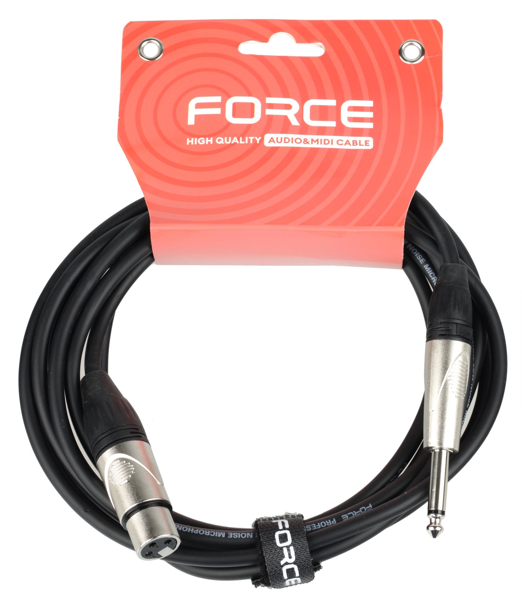Кабель Force FMC-03/3, микрофонный, TS Jack–XLR, 3 м