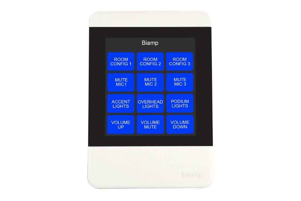 Панель управления BIAMP [Apprimo TEC-X 2000 White] сенсорная, touchscreen, до 12 программируемых сенсорных кнопок, PoE, Ethernet, цвет белый