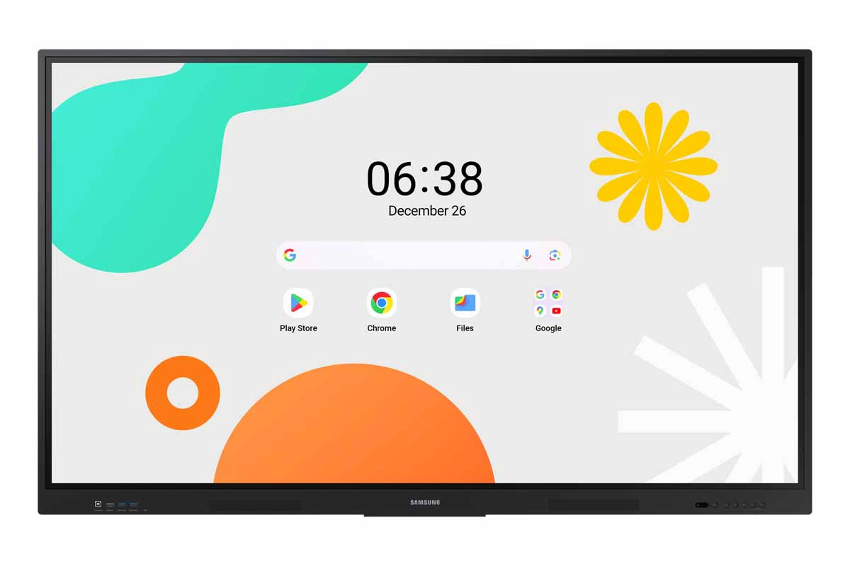 Интерактивный дисплей Samsung [WA65F] 3840х2160,4000:1,400кд/м2, проходной HDMI,OPS,Android 14, 40 касаний