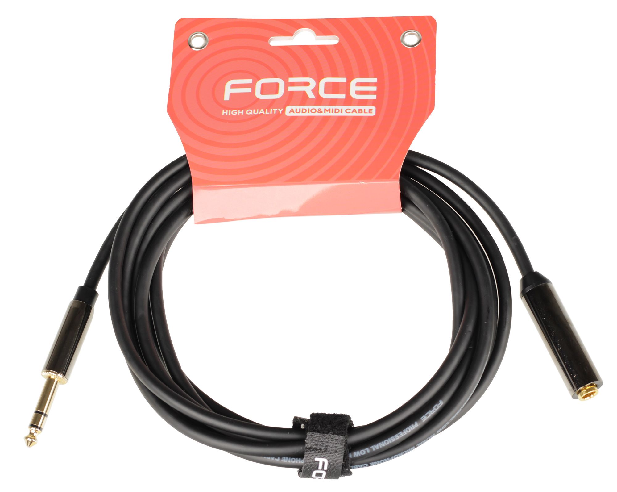 Кабель аудио FORCE FLC-04/3, Jack 6.3 мм (M) - Jack 6.3 мм (F), 3 м