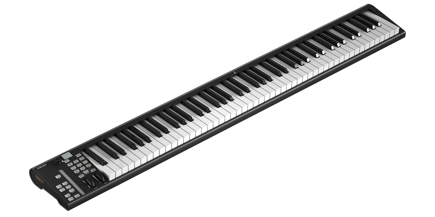 MIDI клавиатура [110105A2037] Icon [Artist 88X] USB MIDI клавиатура, 88 полувзв. клавиш, сенсорный фейдер, 3-х сегм. LED дисплей, колеса Pitch&Modulation, двухфунк. энкодер с 11-ти сегм. LED индикатором, 18 назн. кнопок, разъемы 2х1/4" TRS Jack, 2x USB-C