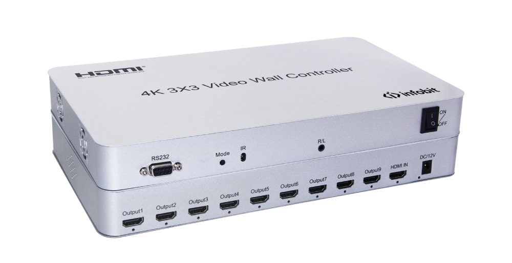 Контроллер видеостены 4K30 HDMI Infobit [iWall 109], 1 вход HDMI, 9 выходов HDMI 1080р. Поддержка каскадирования.