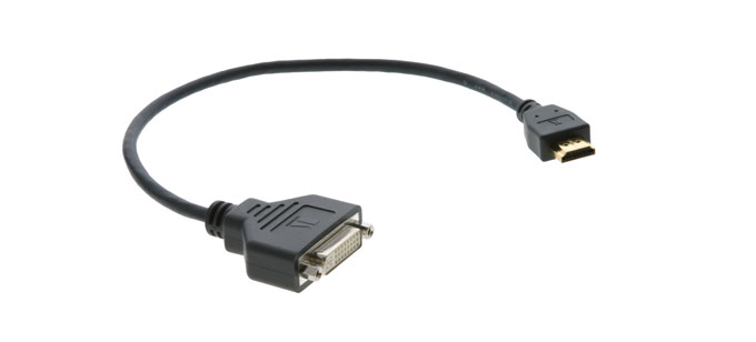 Адаптер для цифровых интерфейсов [99-9497110] Kramer Electronics [ADC-DF/HM] DVI розетка на HDMI вилка