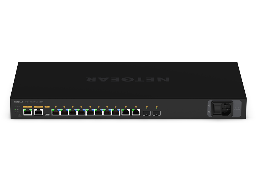 10-портовый 1G-коммутатор Biamp [NMS-NG10GPX-AVB] Netgear с поддержкой AVB, 8 портов с PoE+, 240 Вт