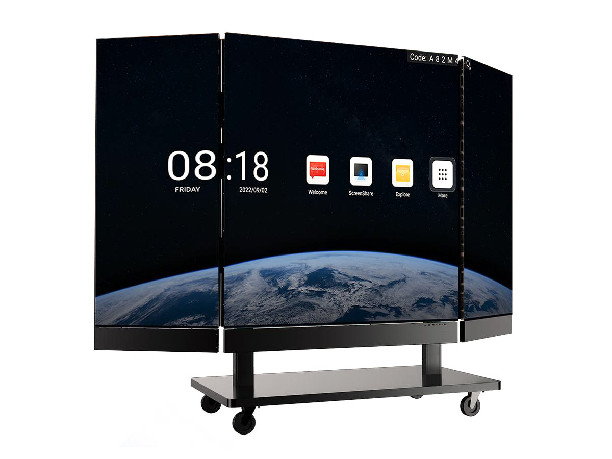 Светодиодный экран All-in-One QSTech [QM2715/mWall] 138", 3056х1773x31mm, разрешение 1920х1080, 100-550нит, углы 160/160, 3000:1, в комплекте с моторизованной напольной стойкой, интегрированным контроллером и ЗИПом. (в транспортировочном кофре)