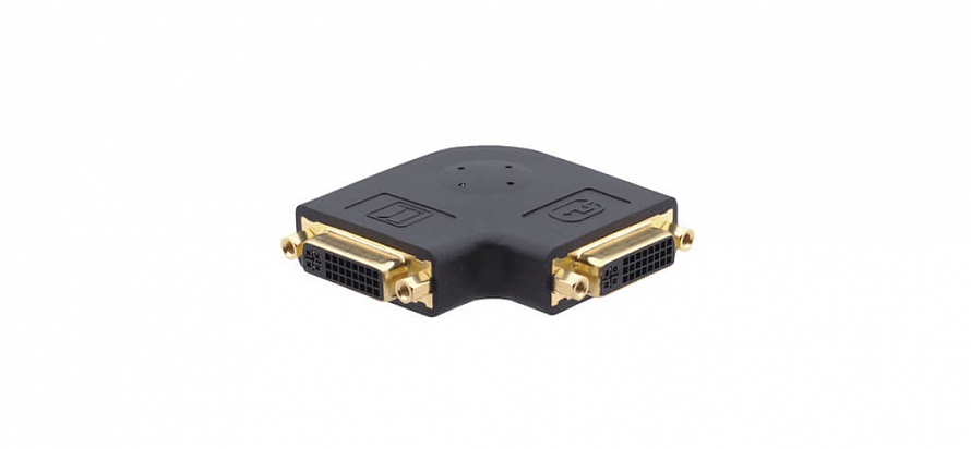 Адаптер для цифровых интерфейсов [99-9595211] Kramer Electronics [AD-DF/DF/RA-FLAT] DVI розетка на DVI розетку (плоский угловой)