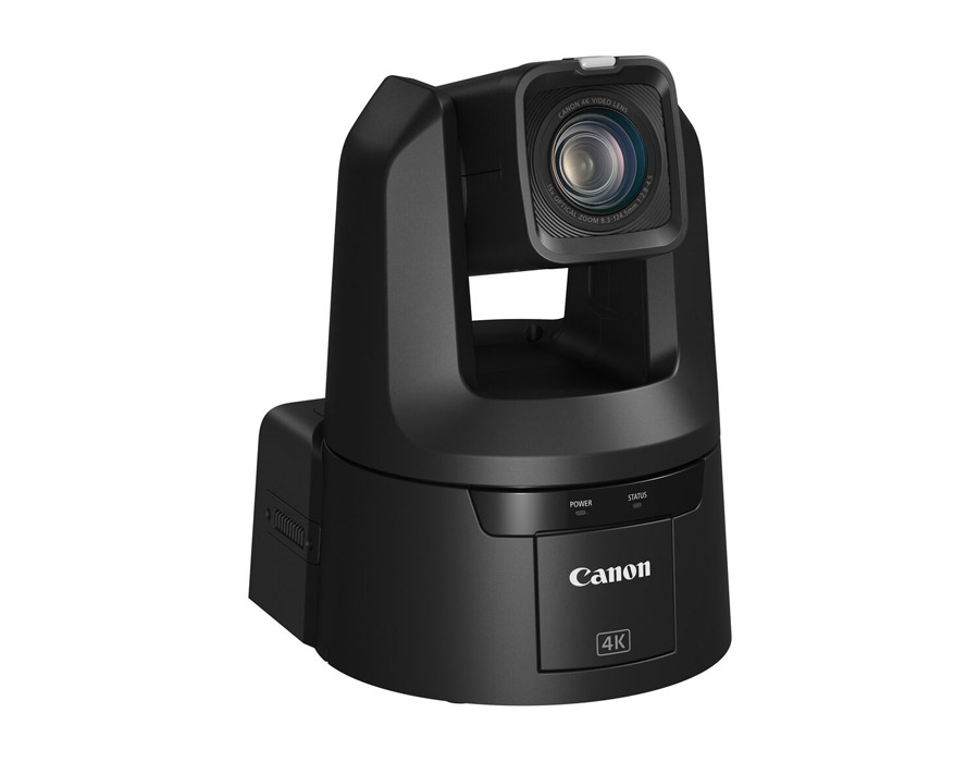 PTZ-камера Canon [CR-N500BK] 4K PTZ камера, 1" СMOS сенсор, 2160/30p, зум 15x, угол обзора 73°, 3G-SDI, GEN-LOCK, HDMI, USB-A, XLR, SRT, NDIHX, встроенный автотрекинг, PoE+, цвет черный