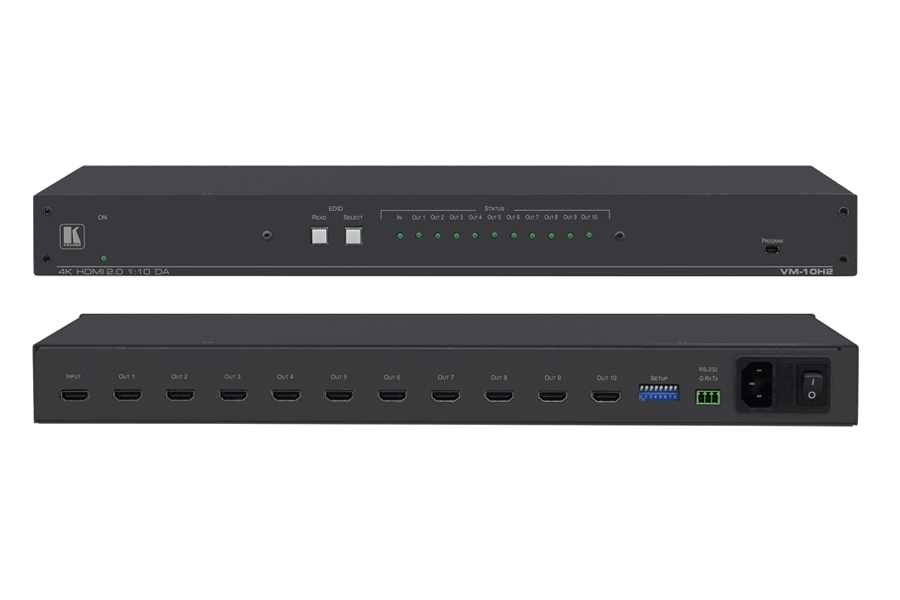 Усилитель-распределитель Kramer Electronics [VM-10H2] 1:10 HDMI; поддержка 4K, HDMI 2.0