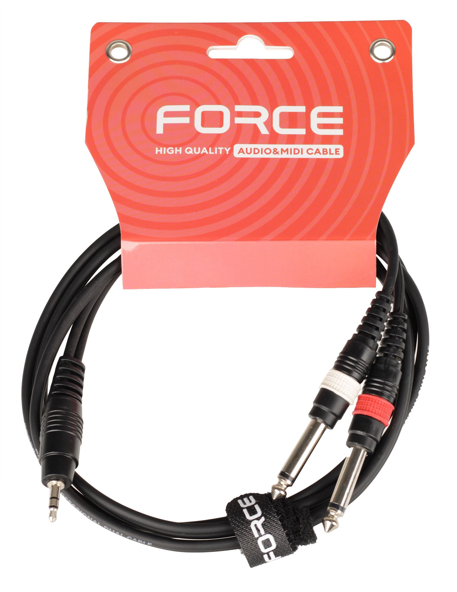 Аудиокабель FORCE FLC-38/1.5, mini Jack-2x1/4" Jack, 1.5м