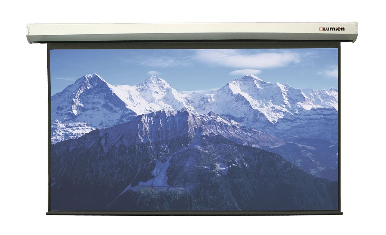 [LMLC-100105A] Экран с электроприводом Lumien [Master Large Control] 327x560 см (раб. область 309х550 см) (248") Matte White FiberGlass, черн. кайма по периметру, верх.кайма 10 см, алюминиевый корпус, 16:9, IR и RF управление входит в комплект