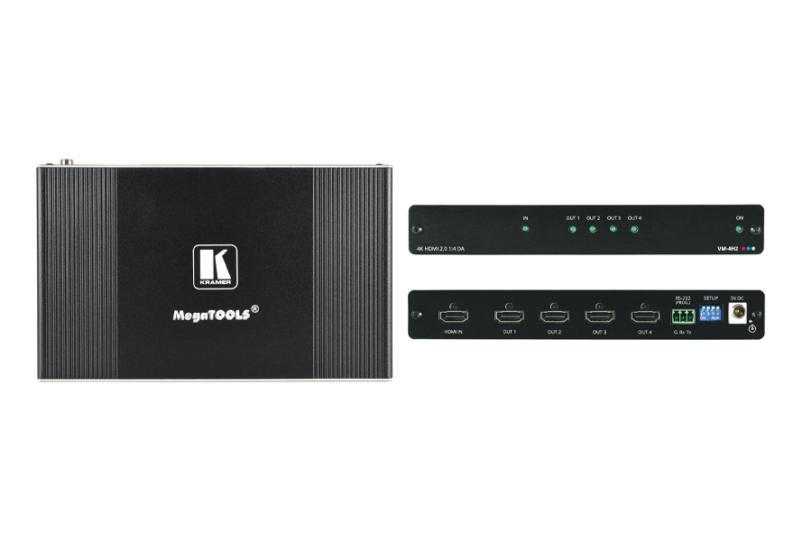Усилитель-распределитель Kramer Electronics [VM-4H2] 1:4 HDMI UHD; поддержка 4K, HDMI 2.0