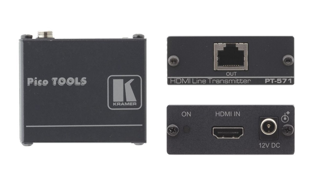 Передатчик Kramer Electronics [PT-571] сигнала HDMI в кабель витой пары (TP), поддержка HDCP и HDMI 1.3, совместимость с HDTV, Power Connect, 1.65Gbps