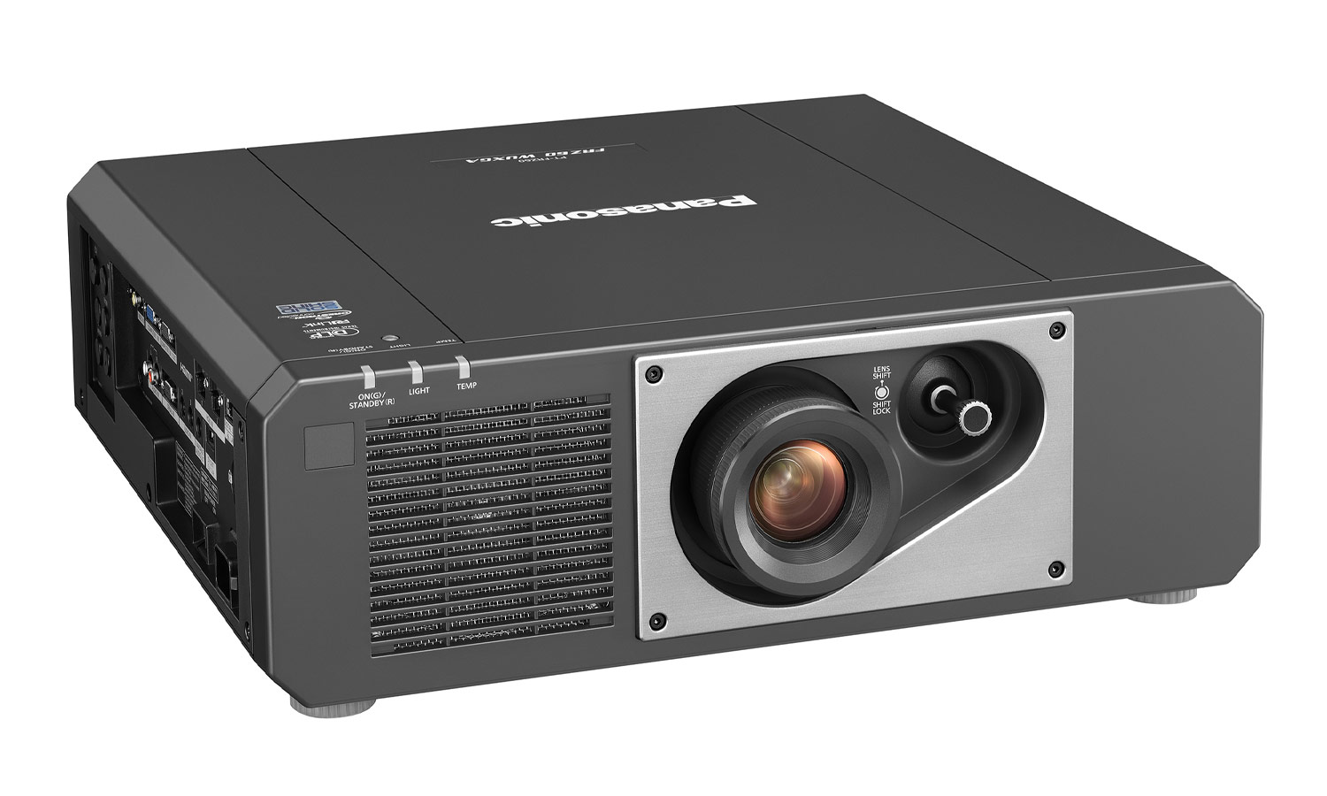 Лазерный проектор Panasonic [PT-FRZ60BEJ] DLP; 6200 Center, 6000 ANSI Lm;WUXGA (1920x1200);20000:1;Lens Shift;TR 1.46-2.94:1;HDMI x2;VGA IN x2;VideoIN-RCA pin x1; AudioIN x3;AudioOut;RS232;RJ45(DigitalLink);RJ45 LAN; USB A power;35/30dB;черный 16,1кг