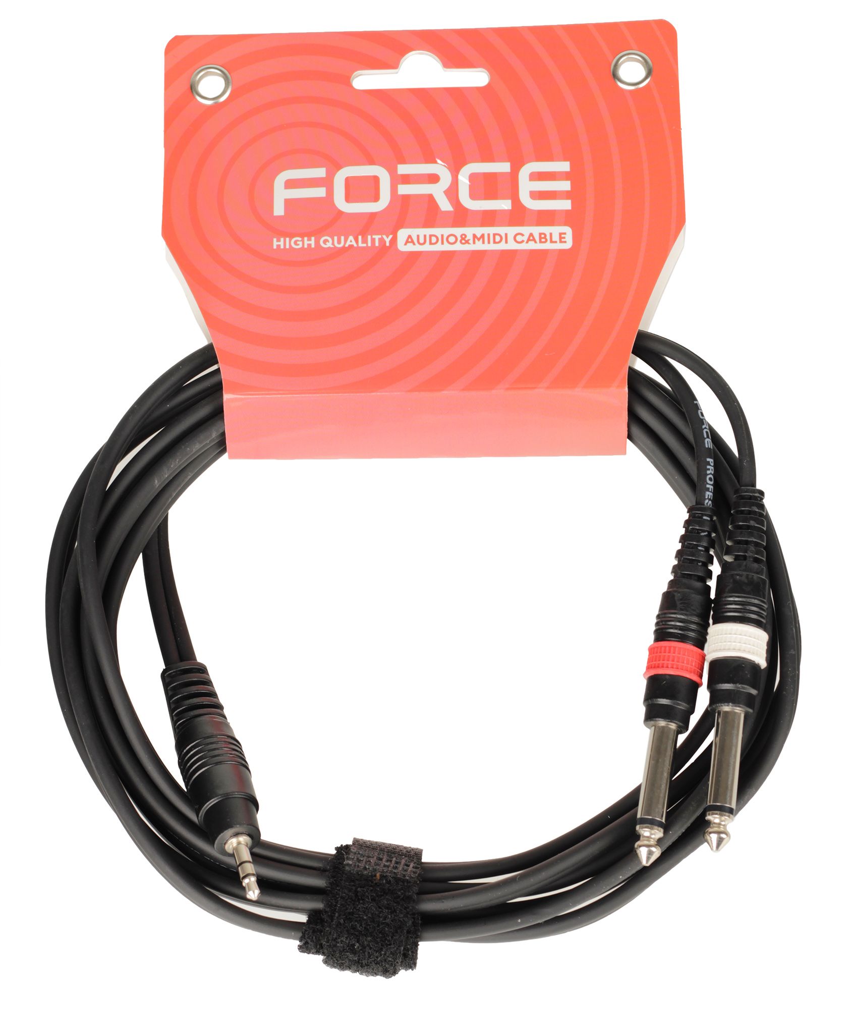 Кабель Force FLC-38/3, аудио, mini Jack – 2×TS Jack, 3 м