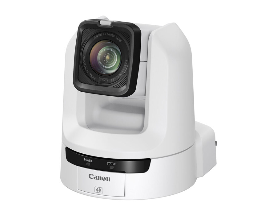 PTZ-камера Canon [CR-N300WH] 4K PTZ камера, 1/2.3" СMOS сенсор, 2160/30p, зум 20x, угол обзора 65.6°, 3G-SDI, HDMI, USB-C, SRT, NDIHX, встроенный автотрекинг, PoE+, цвет белый