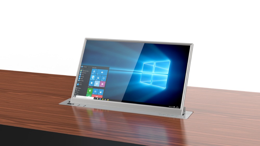 Моторизированный выдвижной монитор Forward Sign Wize Pro [WR-17FS] Wize Pro 17,3" тонкая рамка, антибликовое покрытие, проходное питание, фикс.цифровое табло 10.1" с задней стороны, угол наклона: управляемый, 30 градусов, толщина монитора 9 мм, серебр