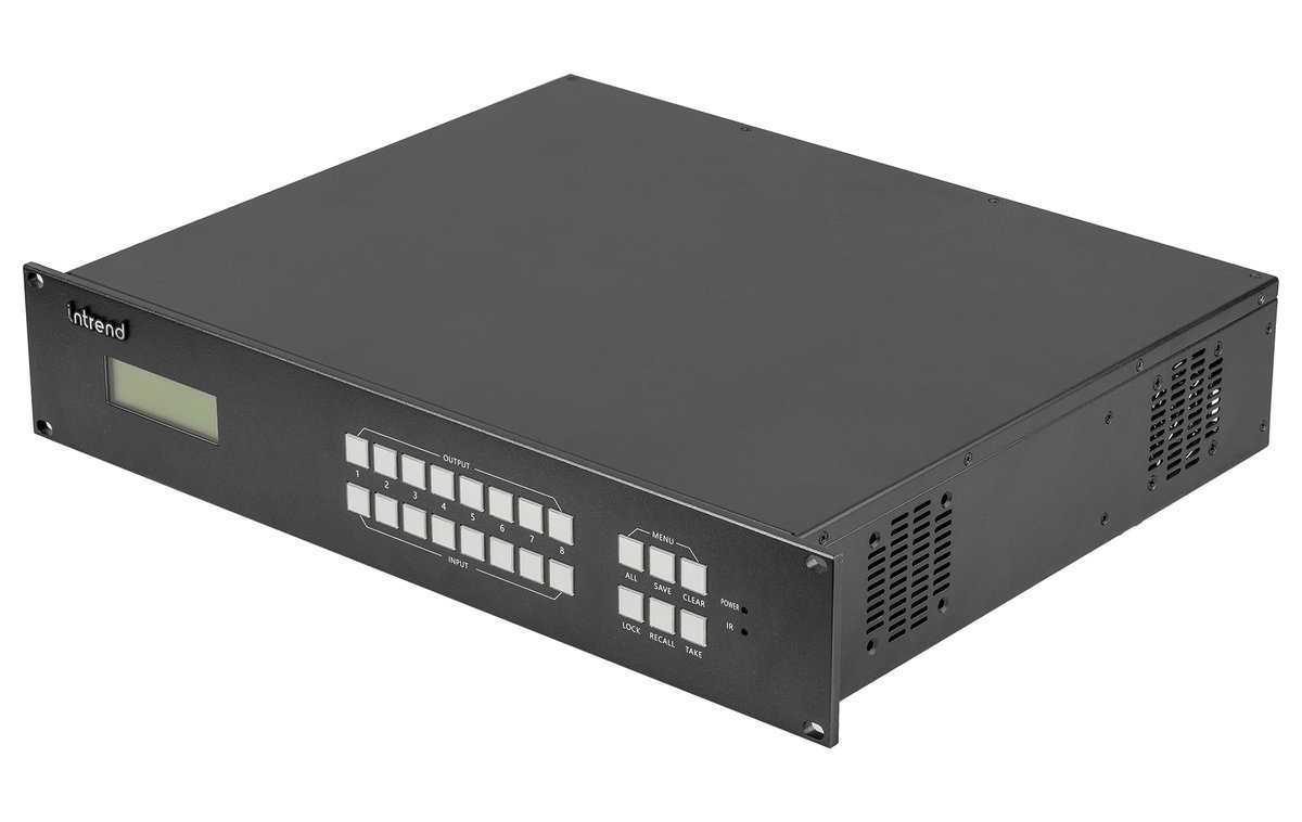 Шасси модульного матричного коммутатора Intrend [ITMMS-8x8] 8x8, поддержка 4K60, 2 блока питания